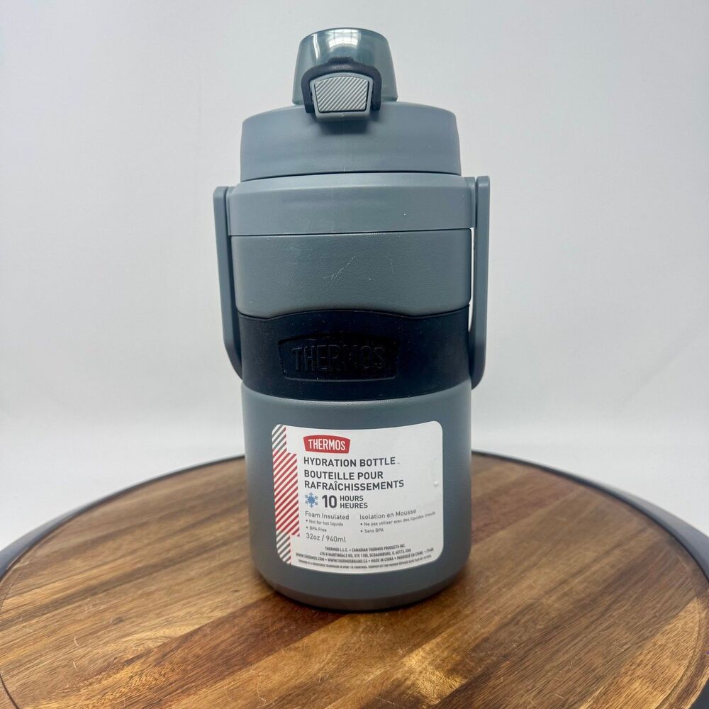 THERMOS Hydration Bottle Foam Insulated Water Jug 32 Oz. Grey NEW!